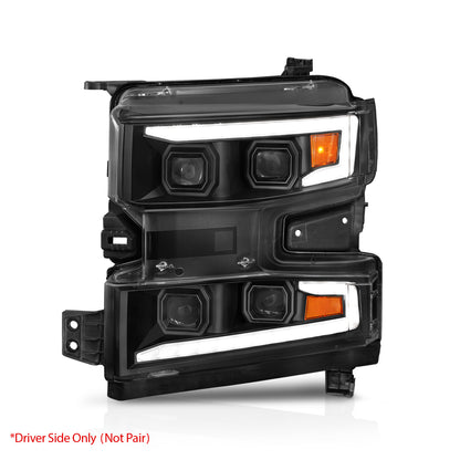LED Projector Headlights W/ Light Bar Style Switchback Sequential Black Housing Clear Lens W/ Initiation Light Driver Side Only 1PC Sold Driver Side Only Chevrolet Silverado 1500 2019-2021, 1500 LTD 2022 AnzoUSA-6
