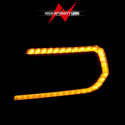 LED Projector Headlights W/ Light Bar Style Switchback Sequential Black Housing Clear Lens Pair Toyota Tacoma 2005-2011 AnzoUSA-5