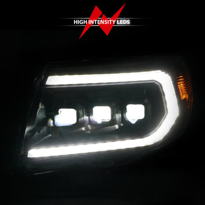 LED Projector Headlights W/ Light Bar Style Switchback Sequential Black Housing Clear Lens Pair Toyota Tacoma 2005-2011 AnzoUSA-6