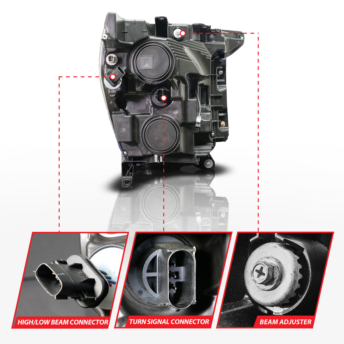 LED Projector Headlights Black Housing Full LED Projector Sequential Switchback Tube W/DRL & Initiation Feature (Driver Side Only) Ford F-150 2021-2023 AnzoUSA-6
