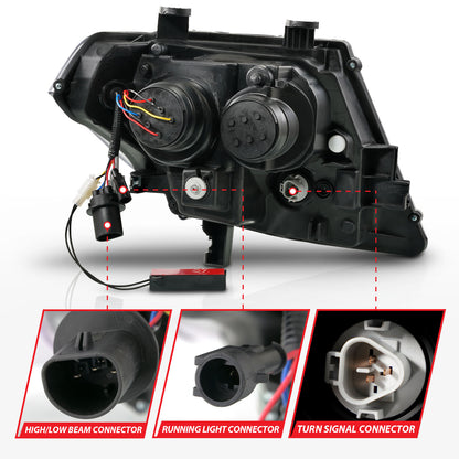 Dual Square Projector Headlights Sequential+switchback Light Bar Chrome Housing Clear Lens Pair Nissan Frontier 2009-2020 AnzoUSA-4