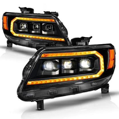 LED Projector Headlight Full LED Black Projector Headlights W/Sequential Turn Signal W/Initiation Feature+drl Chevrolet Colorado 2015-2022 AnzoUSA