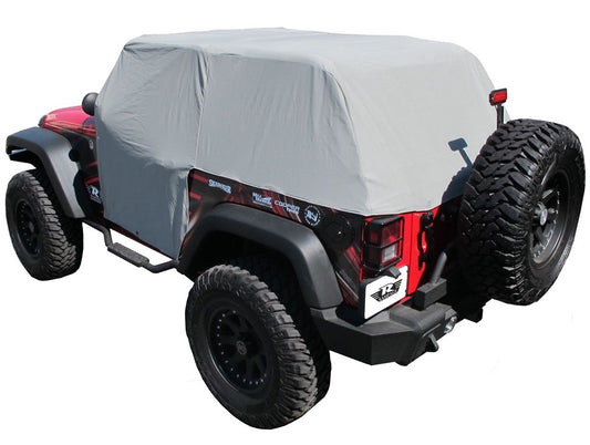 Waterproof Cab Cover with Door Flaps for 2007-2018 Jeep Wrangler JK Unlimited 4-Door, Grey Rampage