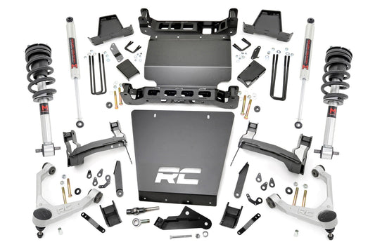 7 Inch Stamped Steel LCA Lift Kit Forged UCA Bracket M1 Struts/M1 Silverado/Sierra 1500 (16-18) Rough Country