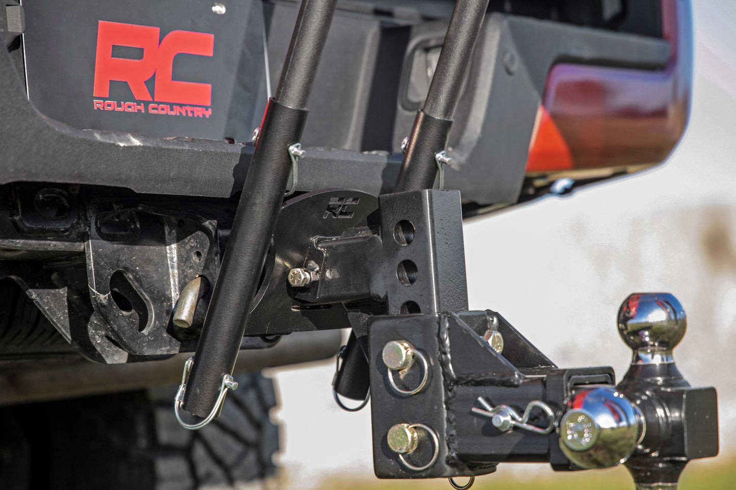 Flag Pole Holder Dual 2 Inch Hitch w/ Flag Poles Rough Country-3