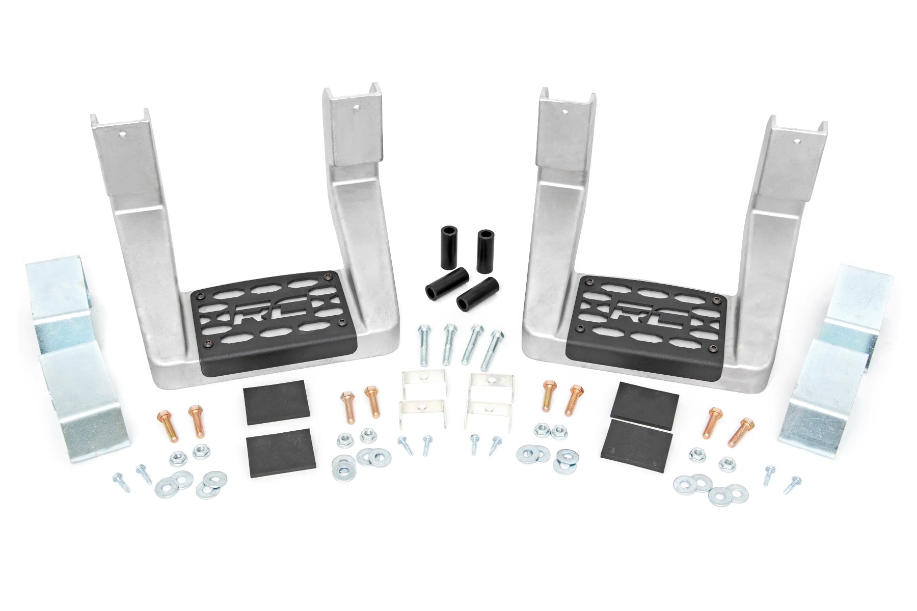 Single Hoop Step Universal Alum Pair Multiple Makes & Models (Chevy/Ford/GMC/Ram) Rough Country-2