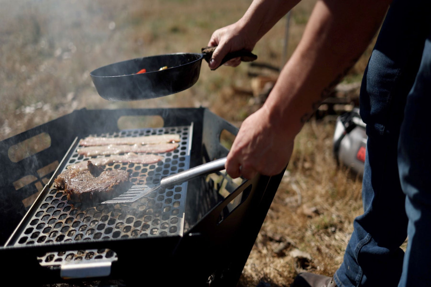 Rough Country Overland Collapsible Fire Pit Stainless Steel Grill Grate Rough Country