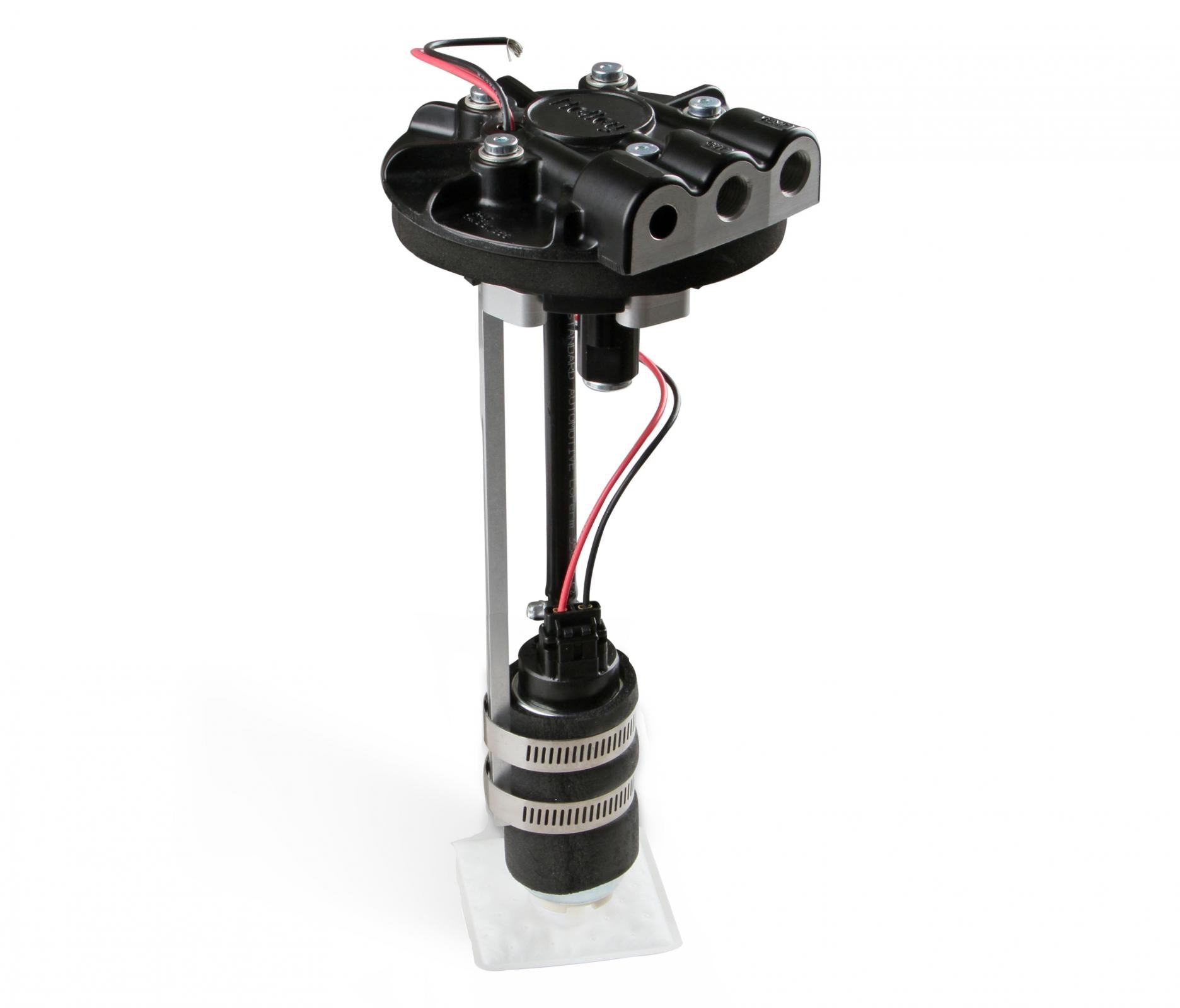 Diecast In-Tank Carbureted Retrofit Fuel Pump Module-Returnless System 255 LPH Drop-In Retrofit Carbureted Fuel System Supports Up to 700 CARB HP (HP Rating At 6 PSI at 13.5 Volts / 10.4 AMP Draw) Holley-1
