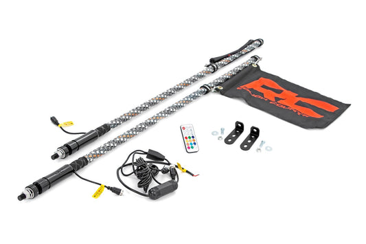 LED Whip Light Kit | Bed Mount | Polaris Ranger RZR 170/RZR 170  Rough Country