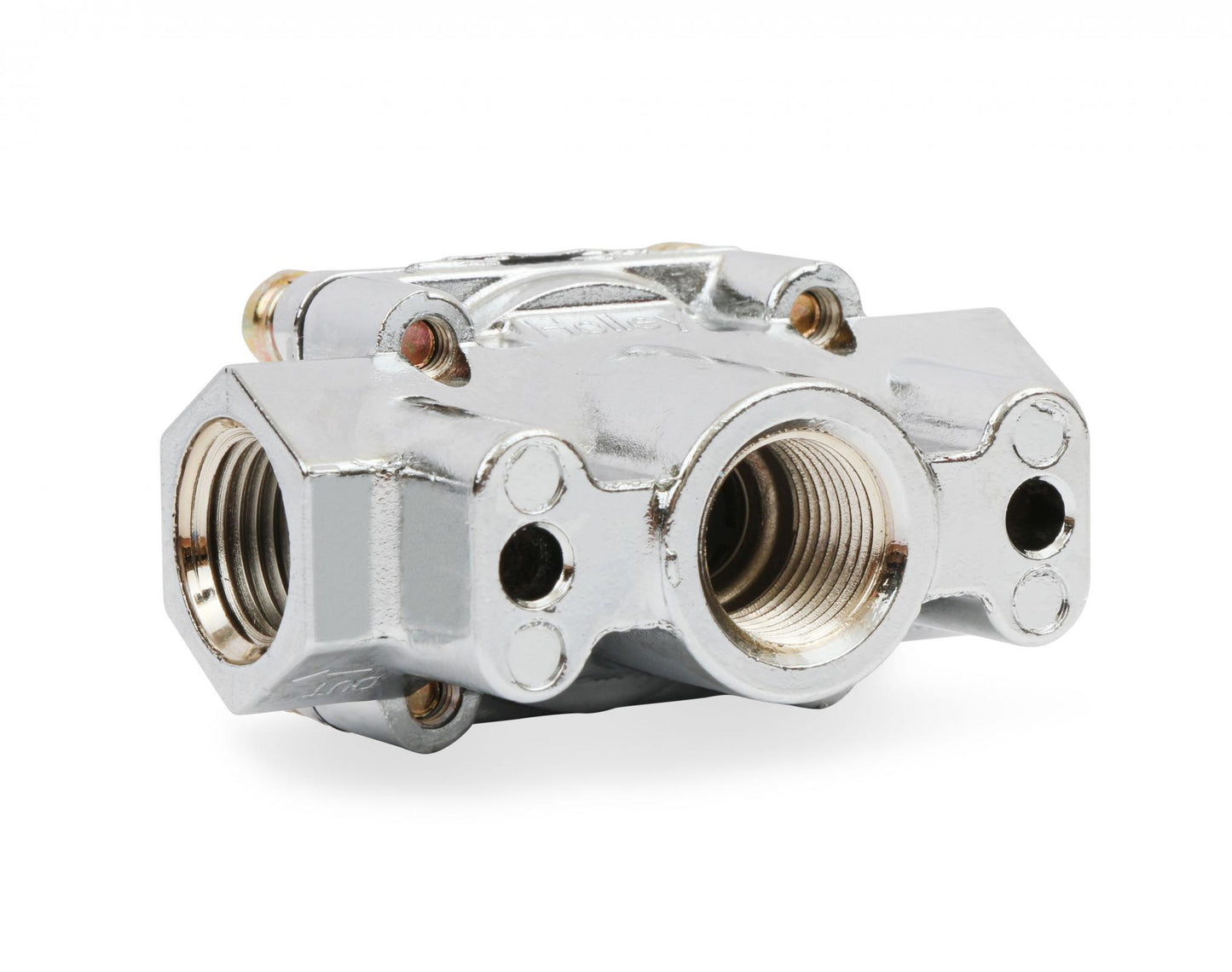 Chrome Carbureted Fuel Pressure Regulator Street/strip Carbureted Applications Two Port Adjustable from 4.5 to 9 PSI Holley-5