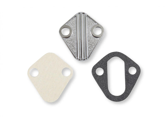 Mechanical Fuel Pump Mounting Pad Cover Fits Small and Big Block Chrysler, Small and Big Block Chevrolet, Ford Windsor, Ford FE, and 385 Series Engines, Holley
