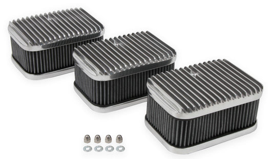 3X2 AIR Cleaners & Filters, Set of 3 3X2 Air Cleaners Finned with S&B Filters Set of 3 Holley-1