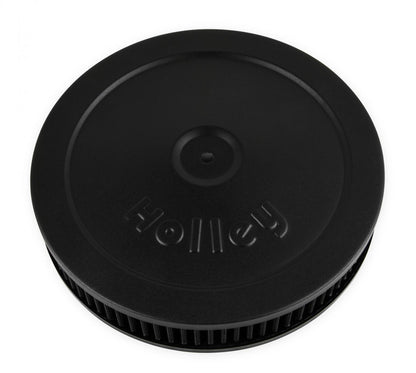 Flat Base Air Cleaner 10 Black Round 10 Flat Base Air Cleaner Assembly, Fits Carburetors w/5.125 Diameter Neck Holley