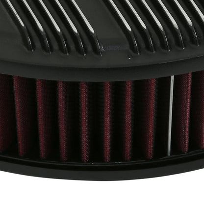 Finned Vintage Style Air Cleaner 14 Diameter X 3 Tall Round 4150 & 4160 Carburetors w/5.125 Diameter Neck Black Finned Air Cleaner Assembly Premium Element Die-Cast Aluminum Holley-4