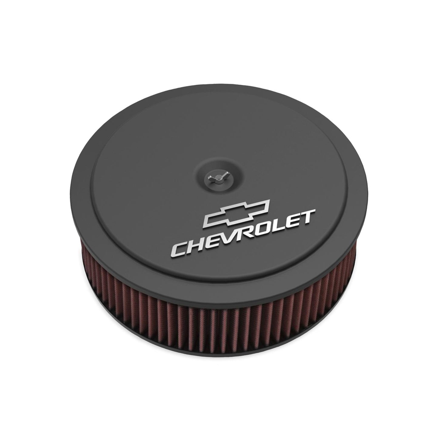 GM Muscle Series Air Cleaner Satin Black Machined 14 X 4 Air Cleaner Kit W/ Premium Filter GM Bowtie and Chevrolet Logo Holley