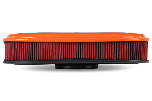 Vintage Series Oval Air Cleaner Factory Orange Machined 2.5 X 17 X 9 Inch Red Cotton Gauze Filter Element Single 4-bbl Baseplate Holley