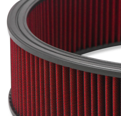 4150 Drop Base Air Cleaner Chrome w/4 Red Washable Gauze Filter 16 X 4 Chrome Drop-Base Air Cleaner for 4150 Series Carburetors with 5-1/8 Diameter Neck Holley-3