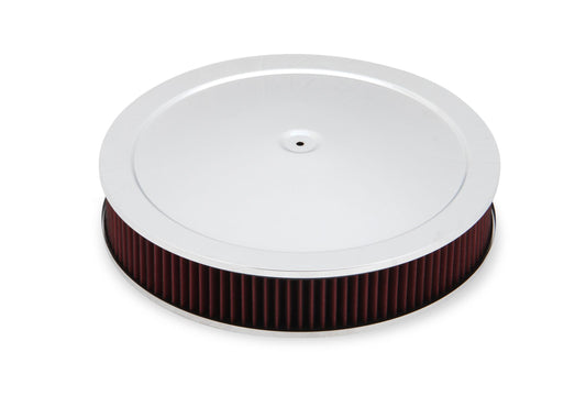 4500 Drop Base Air Cleaner Chrome w/3 Red Washable Gauze Filter 16 X 3 Chrome or EDP Black Drop-Base Air Cleaner for 4500 Series Carburetors with 7-1/4 Diameter Neck Holley
