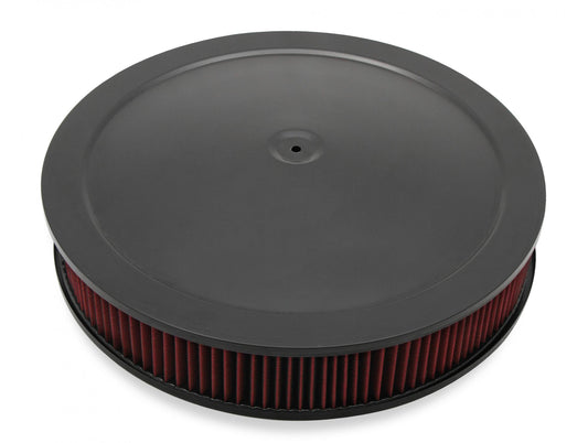4500 Drop Base Air Cleaner Black w/3 Red Washable Gauze Filter 16 X 3 Chrome or EDP Black Drop-Base Air Cleaner for 4500 Series Carburetors with 7-1/4 Diameter Neck Holley