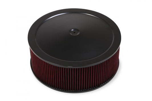 4500 Drop Base Air Cleaner Black w/6 Red Washable Gauze Filter 16 X 6 Black Drop-Base Air Cleaner for 4500 Series Carburetors with 7-1/4 Diameter Neck Holley