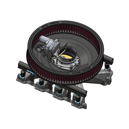 Retrofilter Drive-By-Wire Air Cleaner 16-Inch Diameter Black Fits LS3-Style DBW Throttle Body Cotton Gauze Element Holley-6