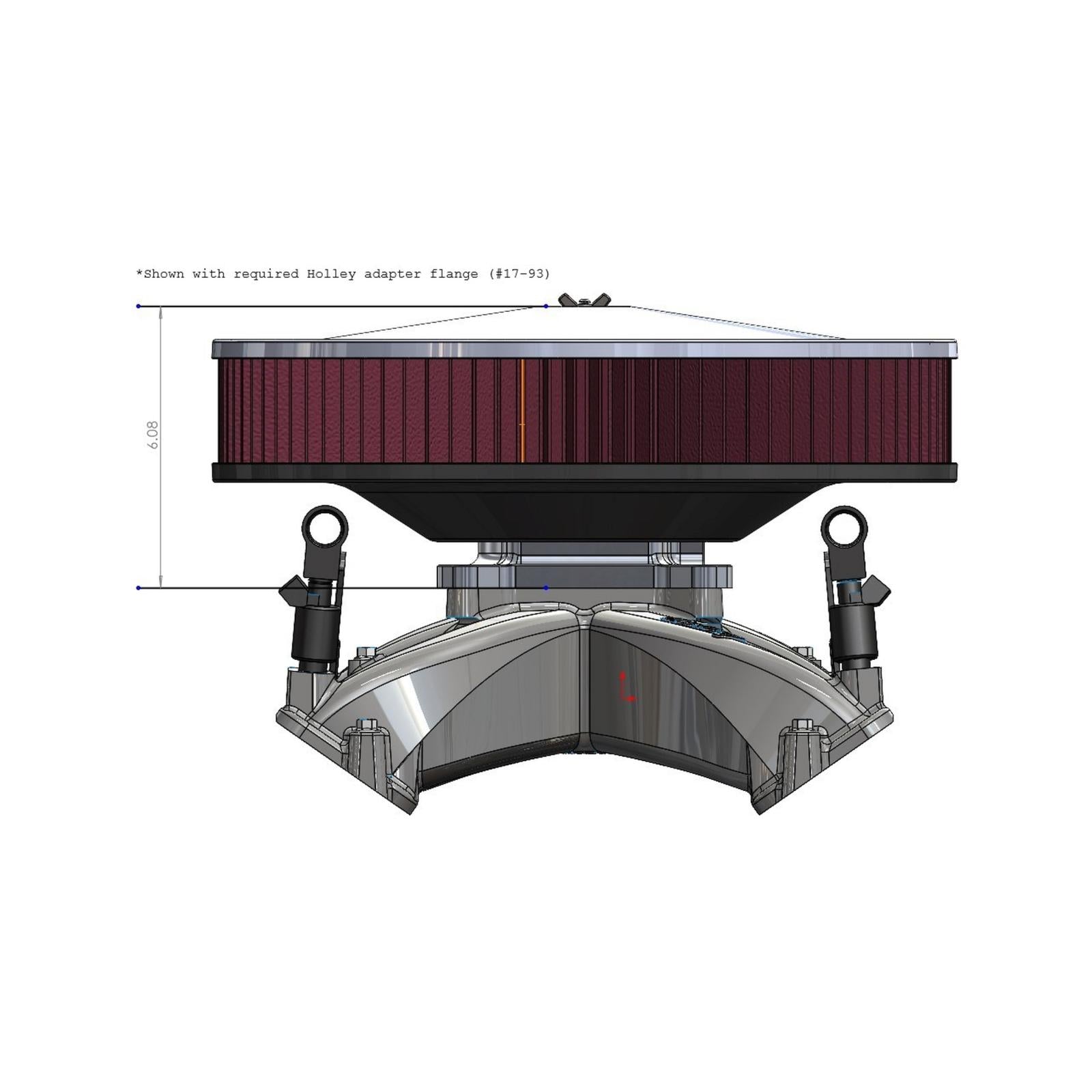 Retrofilter Drive-By-Wire Air Cleaner 16-Inch Diameter Black Fits LS3-Style DBW Throttle Body Cotton Gauze Element Holley-7