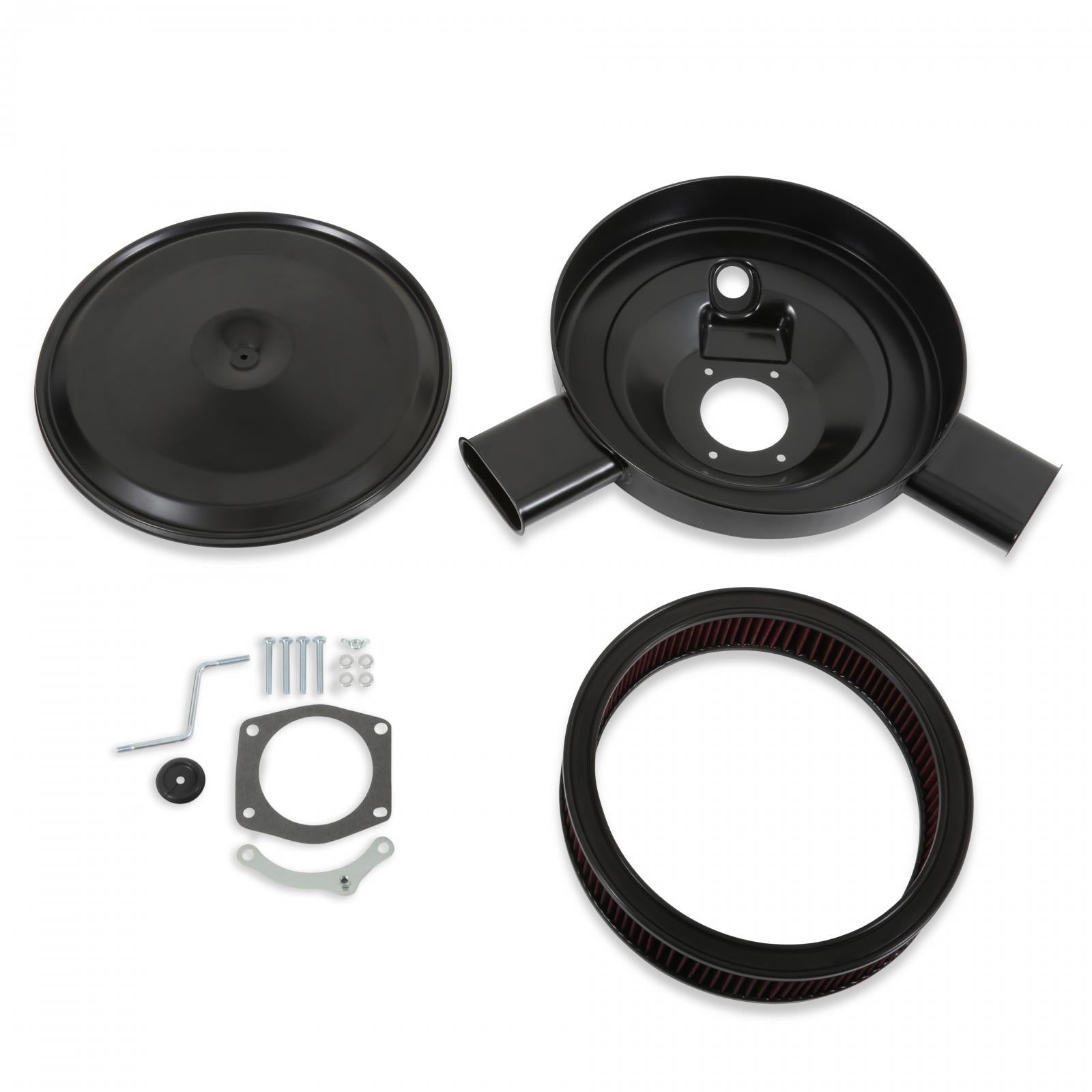 Retrofilter Drive-By-Wire Air Cleaner 14-Inch Diameter Dual Snorkel Black Fits LS3-Style DBW Throttle Body Cotton Gauze Element Holley-2