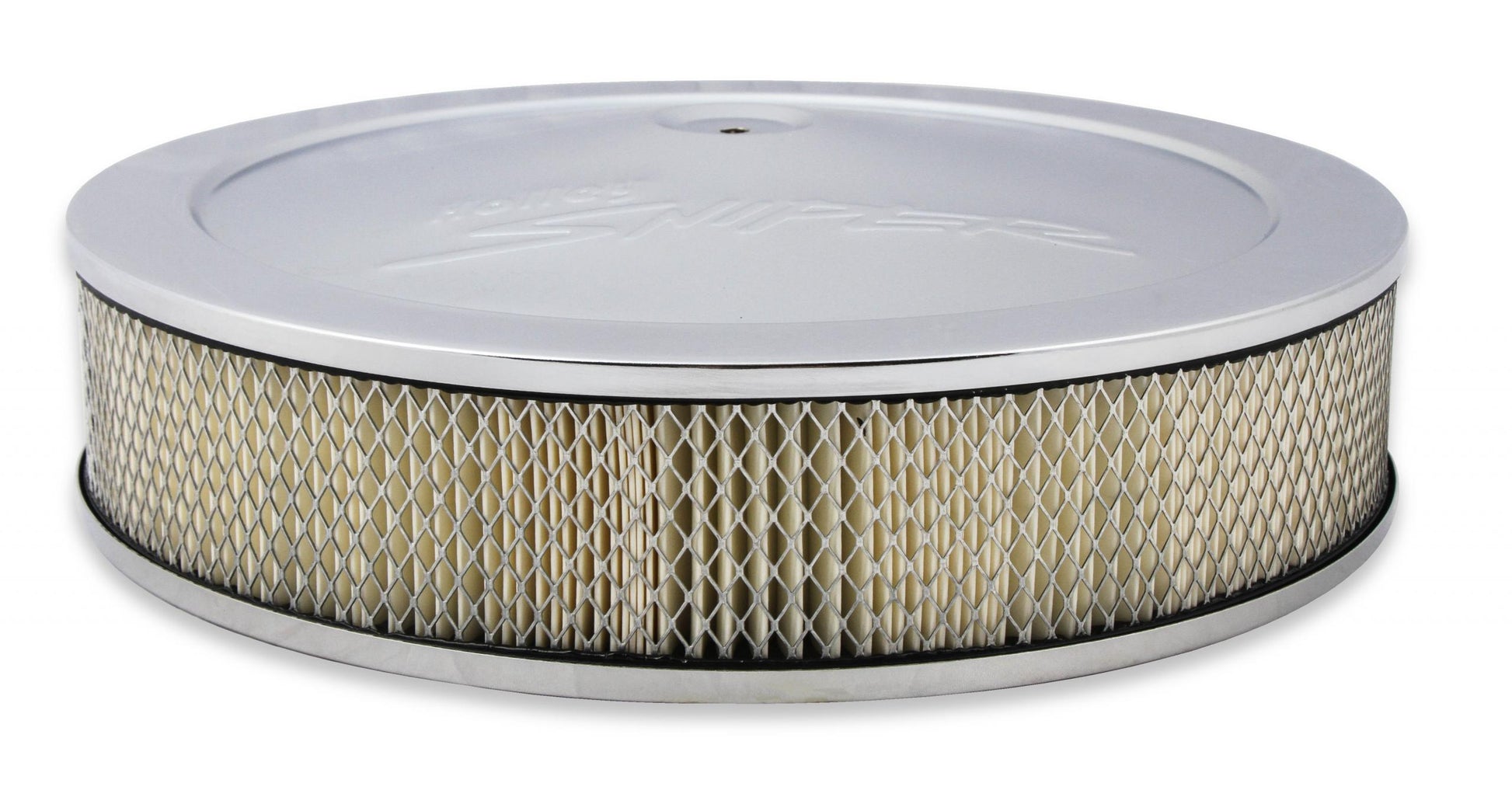 Sniper Air Cleaner Assembly, 14 X 4 Chrome Finish Stamped Steel Air Cleaner Assembly with Paper Filter Element Holley-1