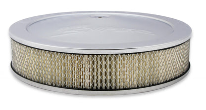 Sniper Air Cleaner Assembly, 14 X 4 Chrome Finish Stamped Steel Air Cleaner Assembly with Paper Filter Element Holley-1