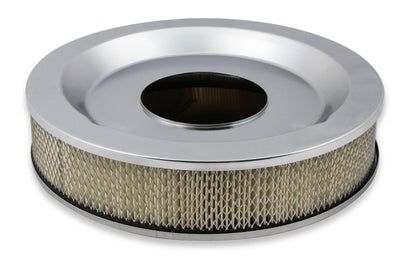 Sniper Air Cleaner Assembly, 14 X 4 Chrome Finish Stamped Steel Air Cleaner Assembly with Paper Filter Element Holley-2
