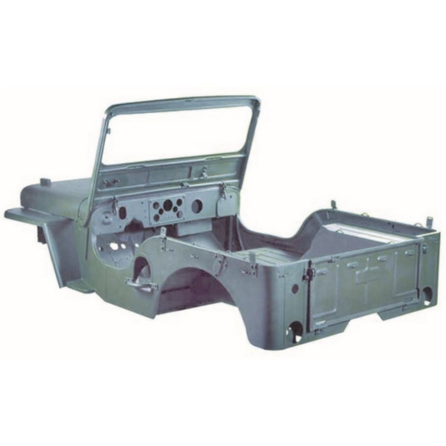 Steel Body Kit 1950-1952 Jeep Willys CJ-3 Includes Body Tub/Hood/Fenders/Windshield Frame/Tailgate OMIX