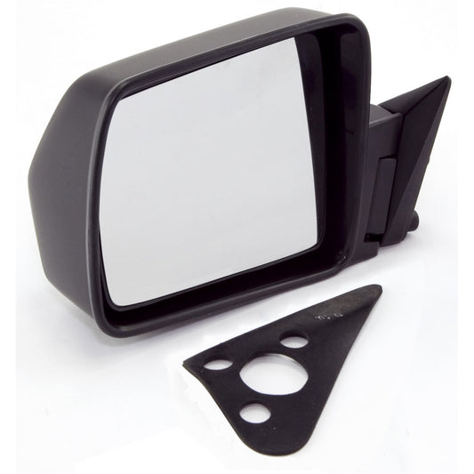 Door Mirror Left Manual Black Folding Driver Side Of 84-96 Cherokee XJ And 86-92 Comanche MJ OMIX