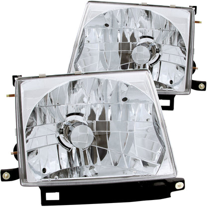Headlight Set Crystal Clear Lens Chrome Housing Pair Does Not Fit 1997 4WD Model Toyota Tacoma 1997-2000 AnzoUSA