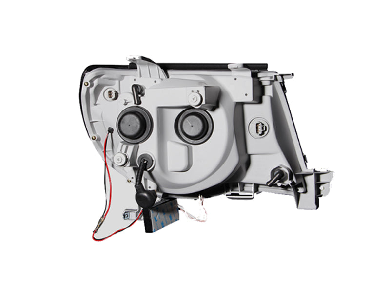 Headlight Set Projector w/Halo Clear Lens Black Housing Pair Toyota Tacoma 2005-2011 AnzoUSA-1