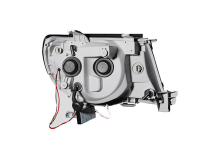 Headlight Set Projector w/Halo Clear Lens Black Housing Pair Toyota Tacoma 2005-2011 AnzoUSA-1