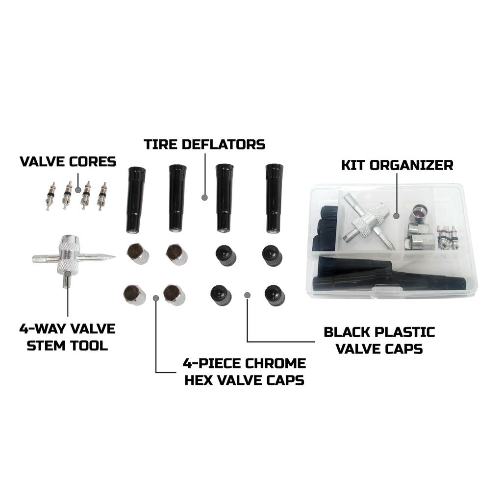Valve Stem Repair Kit 17 Piece Kit With Storage Box Up Down Air-3