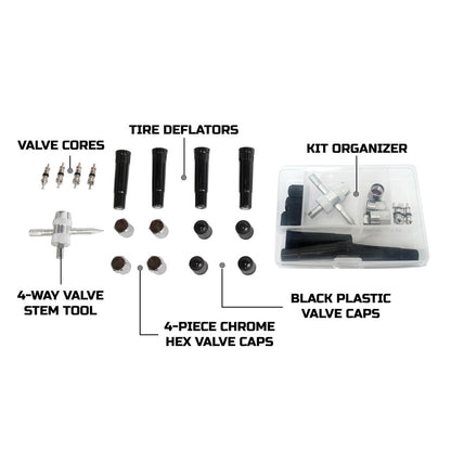 Valve Stem Repair Kit 17 Piece Kit With Storage Box Up Down Air-3