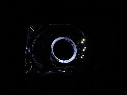 Headlight Set Projector w/Halo Clear Lens Chrome Housing Pair Honda Element 2003-2006 AnzoUSA-2