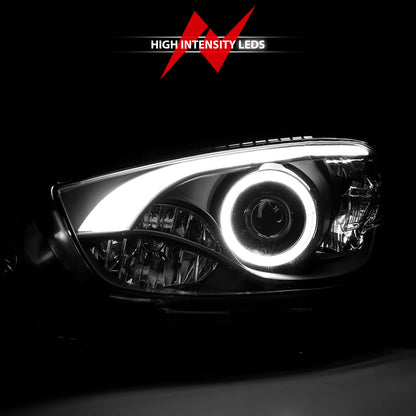 Headlight Set Projector w/Halo Clear Lens Black Housing Pair Mazda CX-5 2013-2014 AnzoUSA
