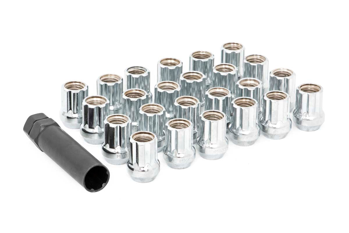 M12 x 1.5 Lug Nut Set of 24 Chrome Open End Rough Country
