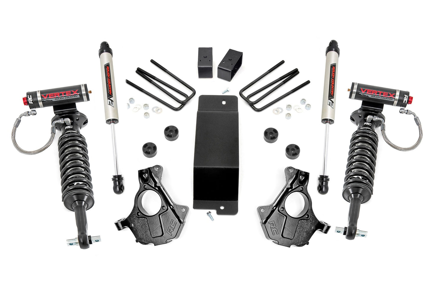 Rough Country 3.5 Inch GM Suspension Lift Knuckle Kit Vertex w/V2 Shocks (14-18 1500 PU 4WD Cast Steel) Rough Country