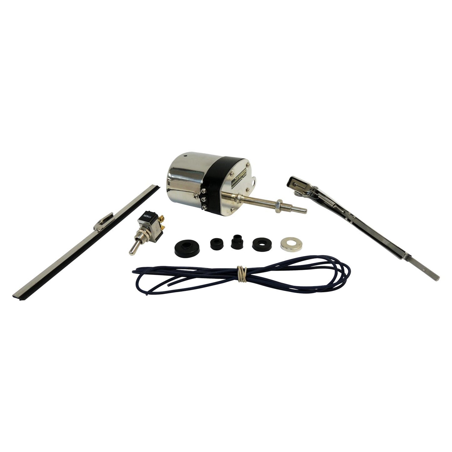 12 Volt 1-Speed Stainless Wiper Motor Kit for 41-63 Jeep CJs, MB, M38, M38-A1 Crown Automotive