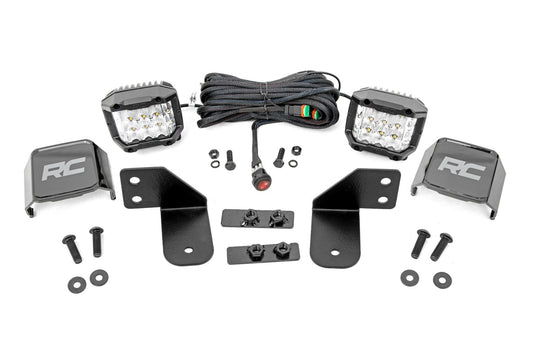 LED Light | RR Cage Mount | 2" Chrome Pair | Wide Angle | Polaris Ranger 1000/Ranger XP 900/1000 Rough Country
