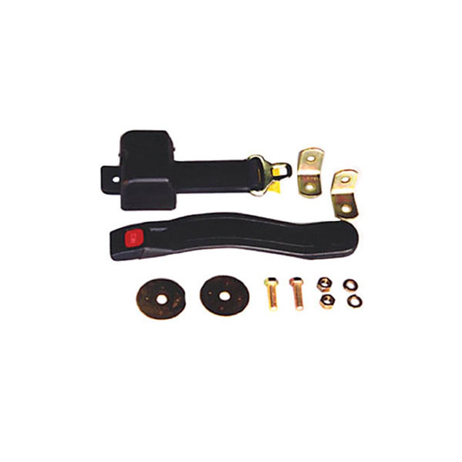 Seat Belt Retractable Lap Belt 60 Inch Black Belt Mounting Hardware Included 1987-1995 Jeep Wrangler OMIX