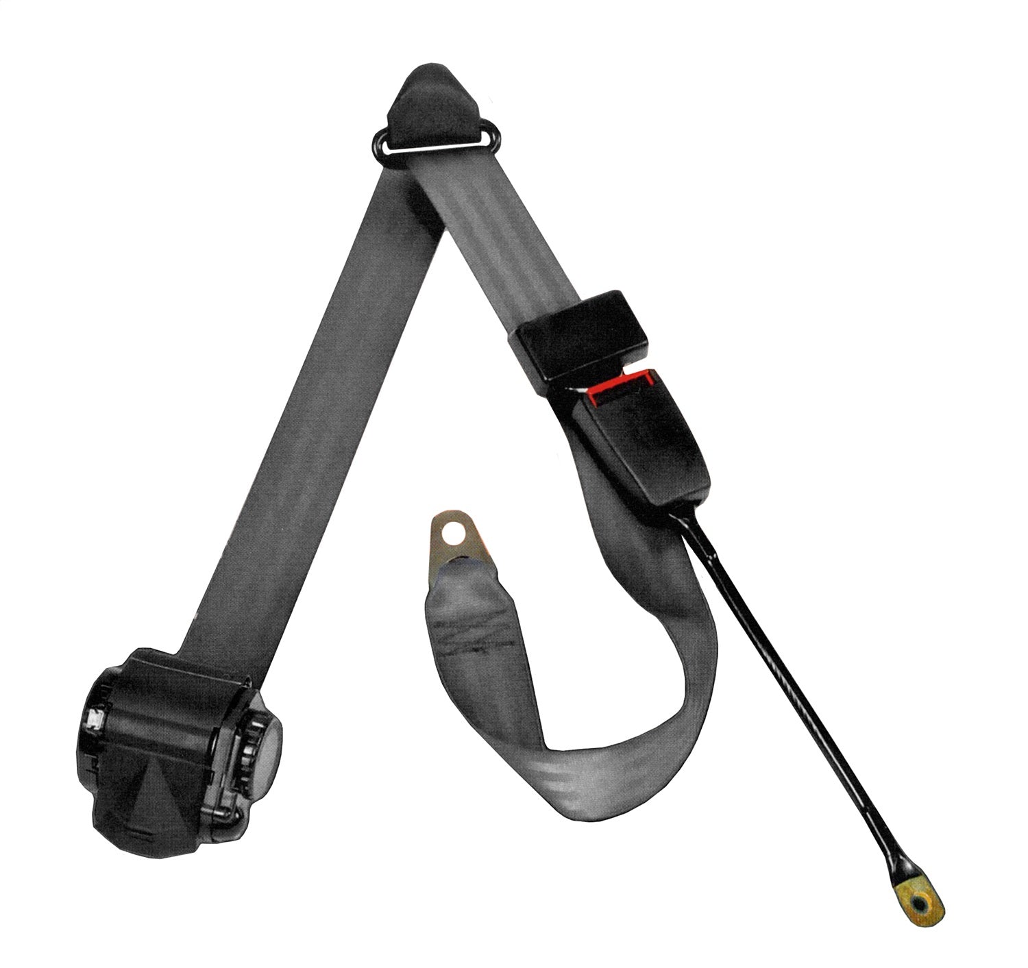 Tri-Lock Off Road Seat Belt Right 3 Point Black Retractable Shoulder Harnesses Fits The Passenger Side Of 97-02 Wrangler TJ OMIX