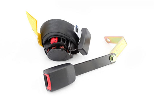 Tri-Lock Off Road Seat Belt Left 3 Point Black Retractable Shoulder Harnesses Fits The Driver Side Of 97-02 Wrangler TJ OMIX-1