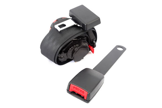 Tri-Lock Off Road Seat Belt Right 3 Point Black Retractable Shoulder Harnesses Fits The Passenger Side Of 03-06 Wrangler TJ And 04-06 Wrangler Unlimited Lj OMIX-1