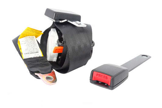 Tri-Lock Off Road Seat Belt Left 3 Point Black Retractable Shoulder Harnesses Fits The Driver Side Of 03-06 Wrangler TJ And 04-06 Wrangler Unlimited Lj OMIX-1