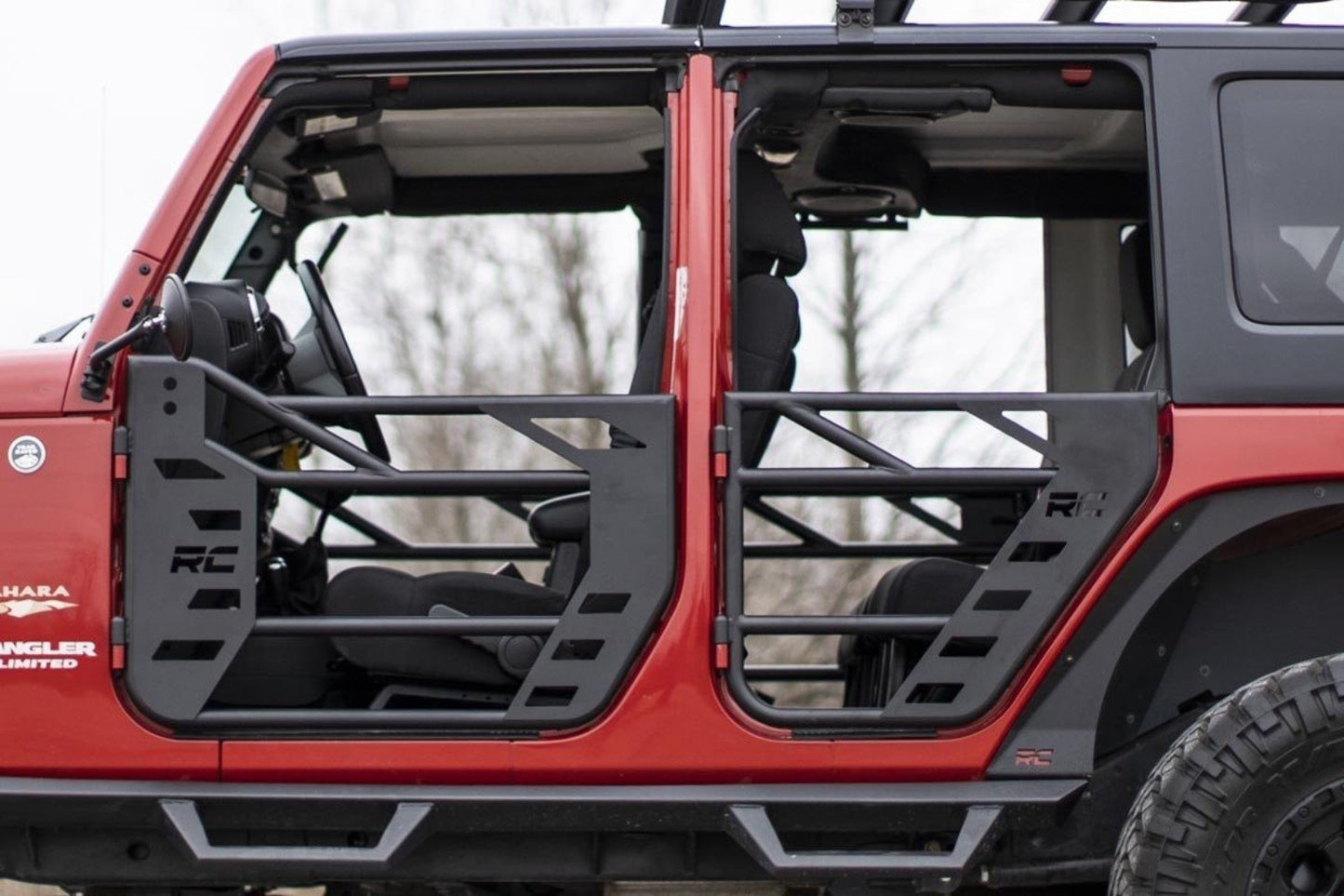 Tubular Doors | Front and Rear | Jeep Wrangler JK/Wrangler Unlimited  (07-18) Rough Country