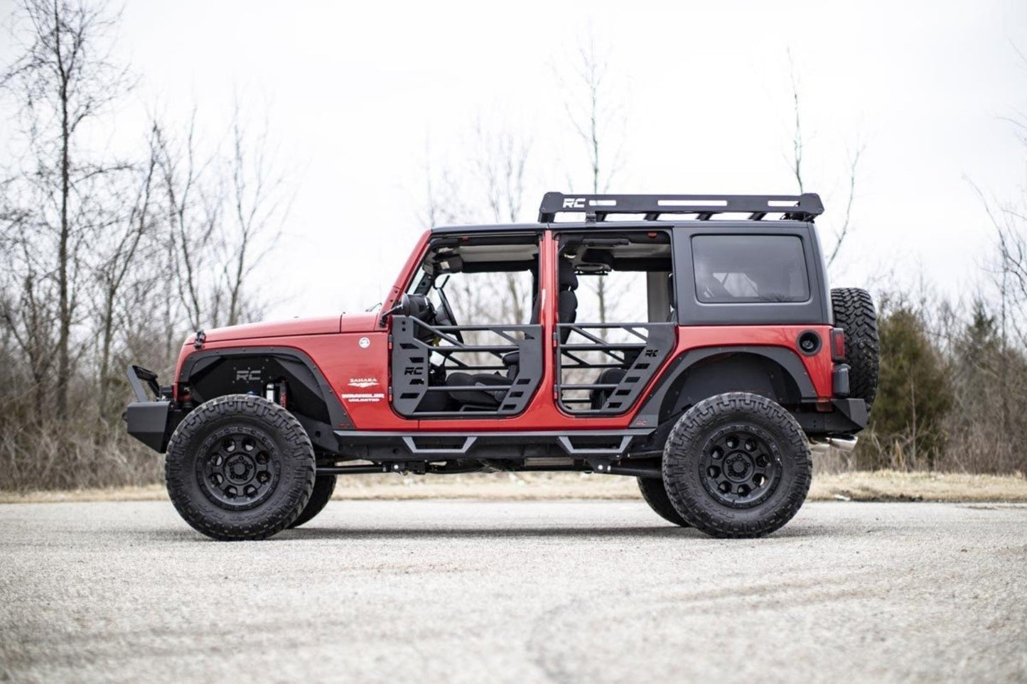 Tubular Doors | Front and Rear | Jeep Wrangler JK/Wrangler Unlimited  (07-18) Rough Country